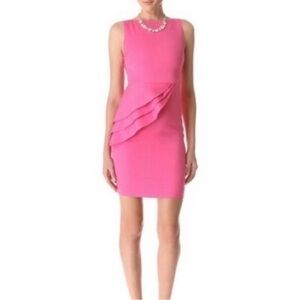 Alice + Olivia Hot Pink Side Peplum Sleeveless Luxury Cut Out Sheath Dress